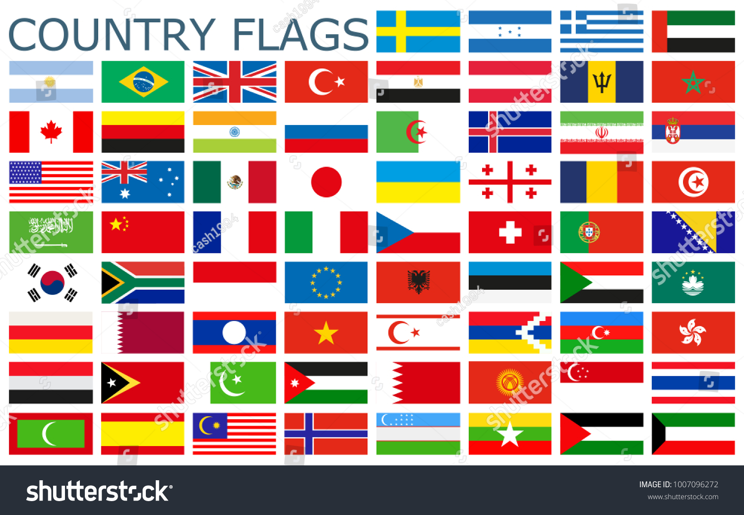 World Flags All Vector Color Official Stock Vector (Royalty Free ...