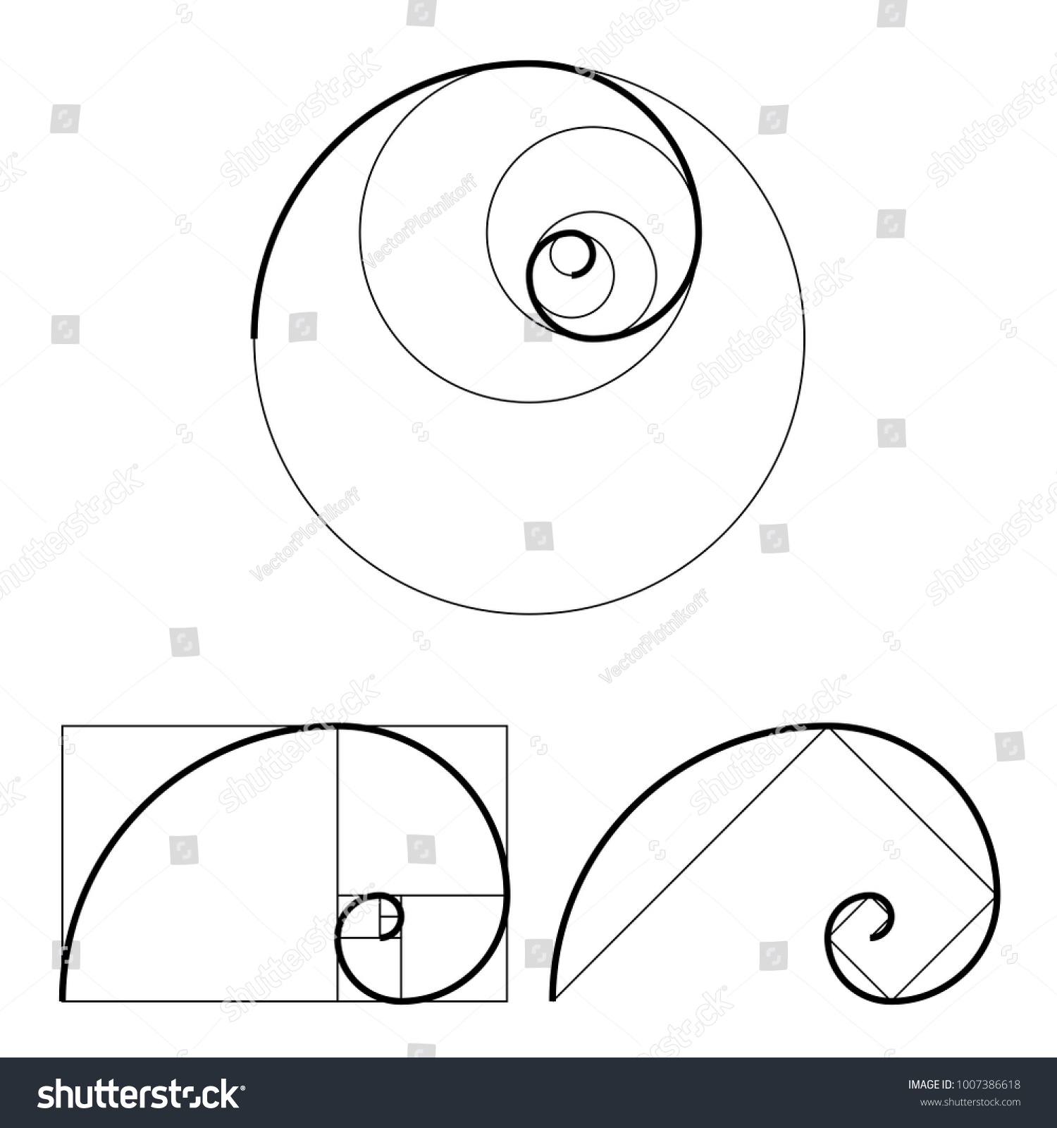 Golden Ratio Template Set Proportion Symbol Stock Vector (Royalty Free ...