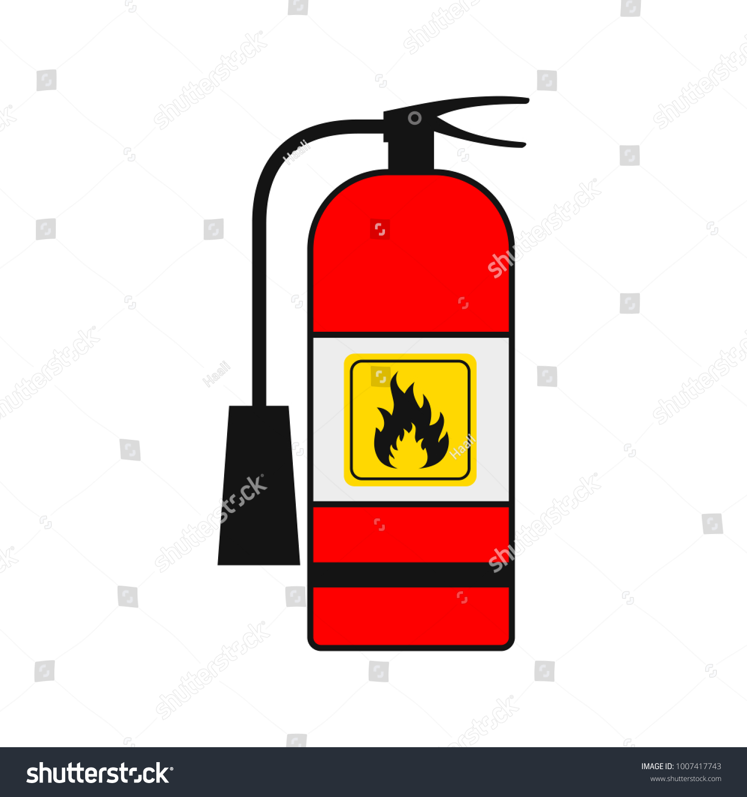 Fire Extinguisher Icon Flat Design Vector Stock Vector (Royalty Free ...