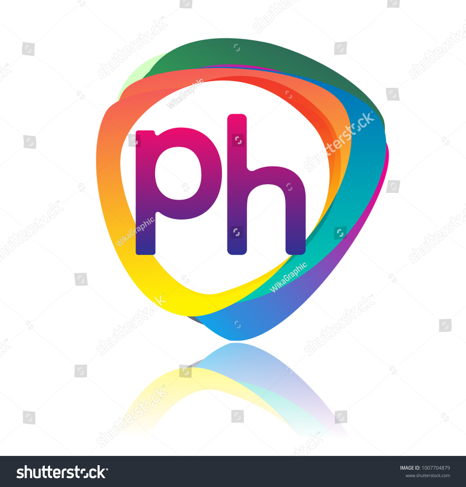 Letter Ph Logo Colorful Splash Background Stock Vector (Royalty Free ...