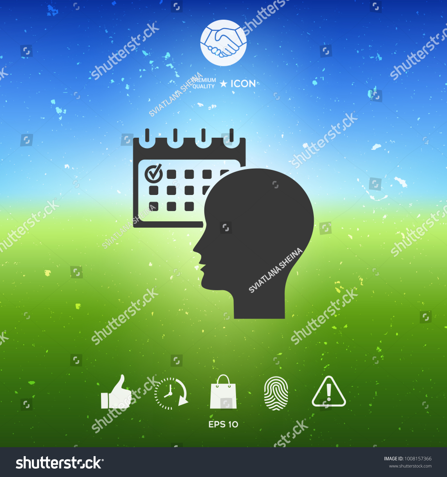 Planning Time Management Person Calendar Icon Stock Vector (Royalty
