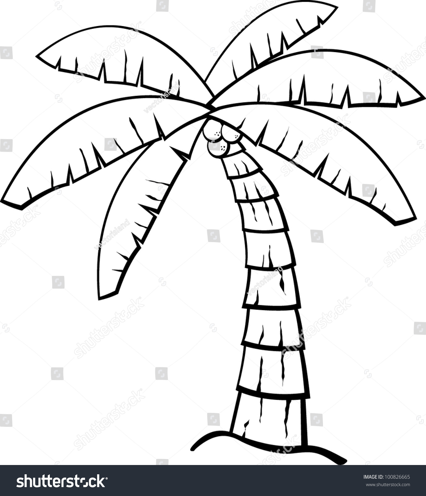 Лист пальмы нарисованный