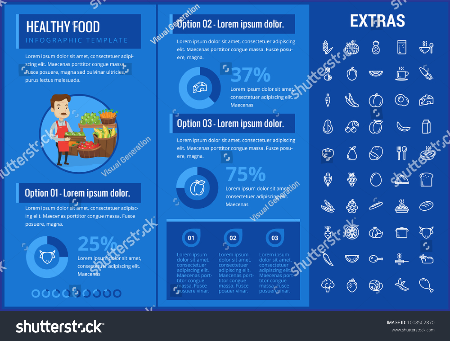 Healthy Food Infographic Template Elements Icons Stock Vector Royalty Free 1008502870 5634