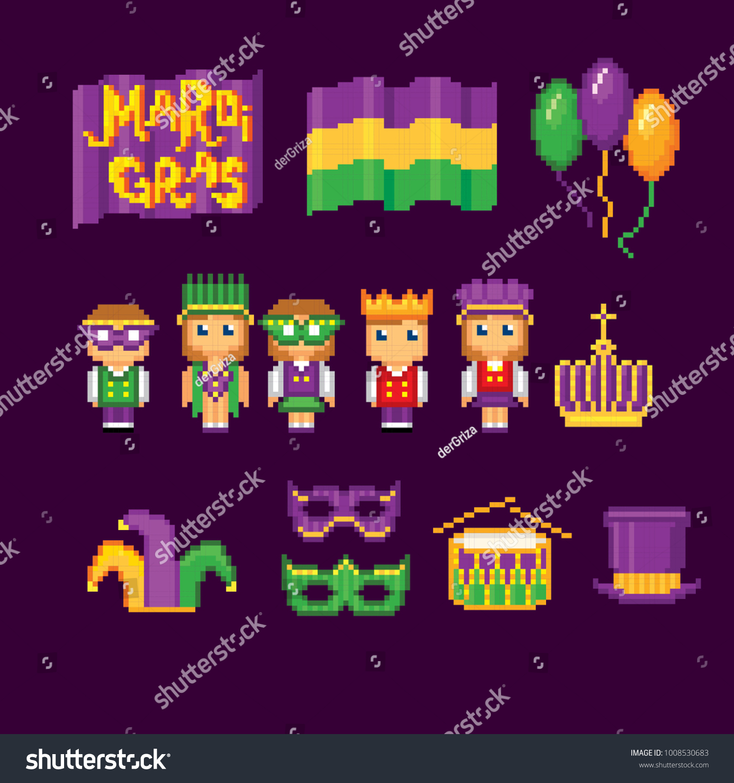 mardi gras pixel art