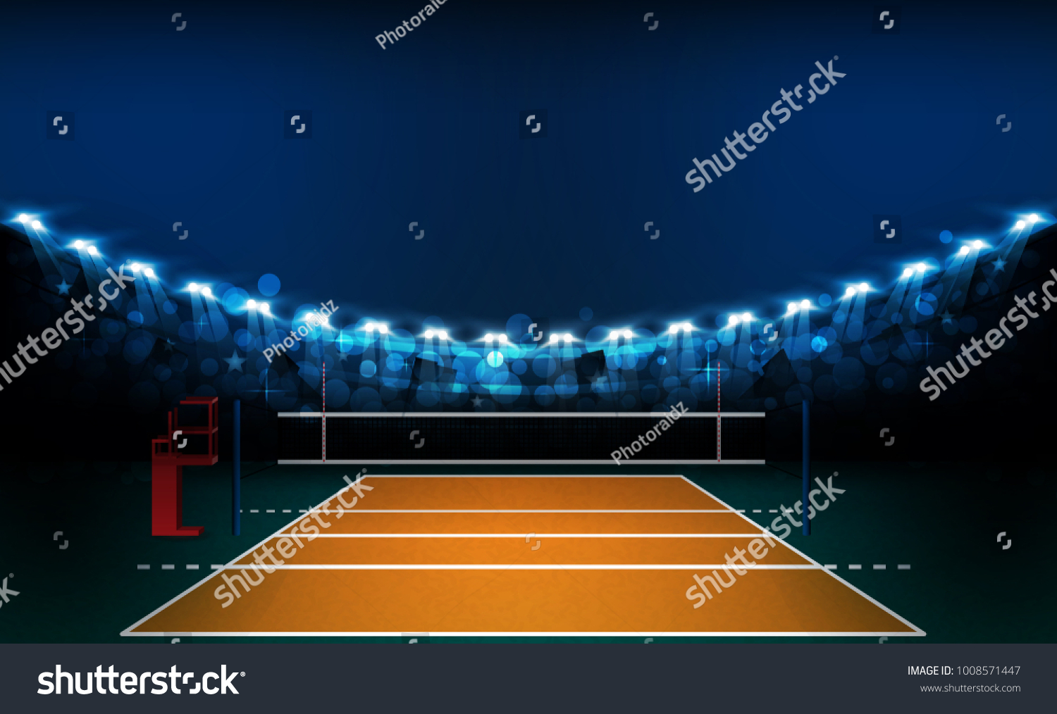 Volleyball Court Arena Field Bright Stadium Stock Vector (Royalty Free ...