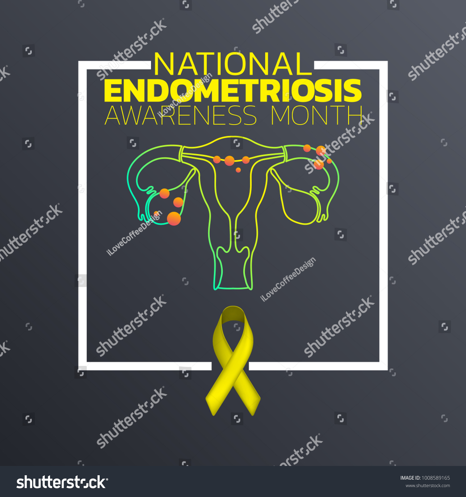 National Endometriosis Awareness Month Icon Design Stock Vector ...