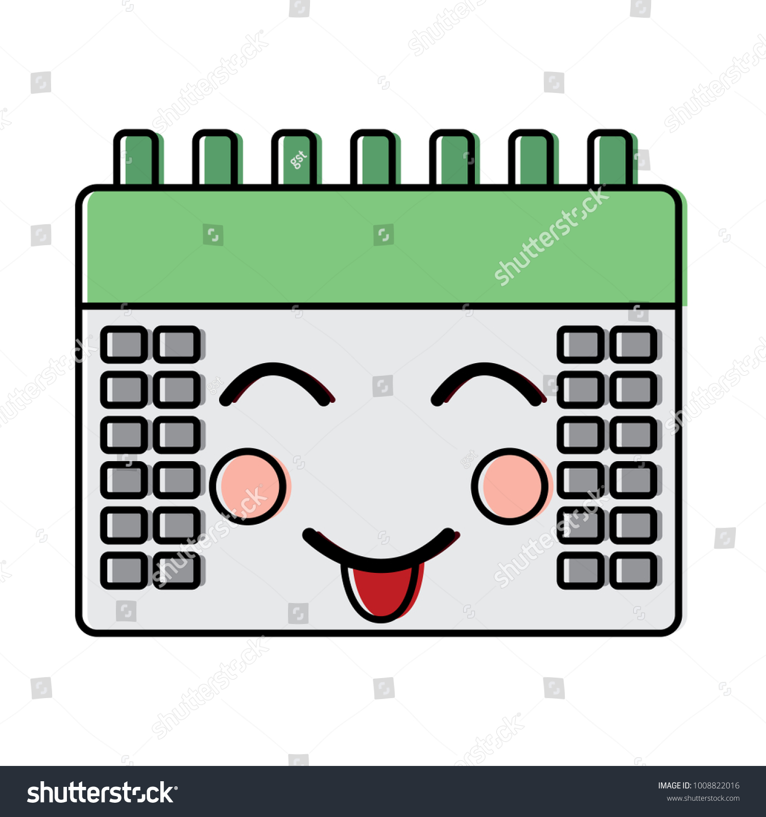 Happy Calendar Kawaii Icon Image Stock Vector (Royalty Free) 1008822016 ...