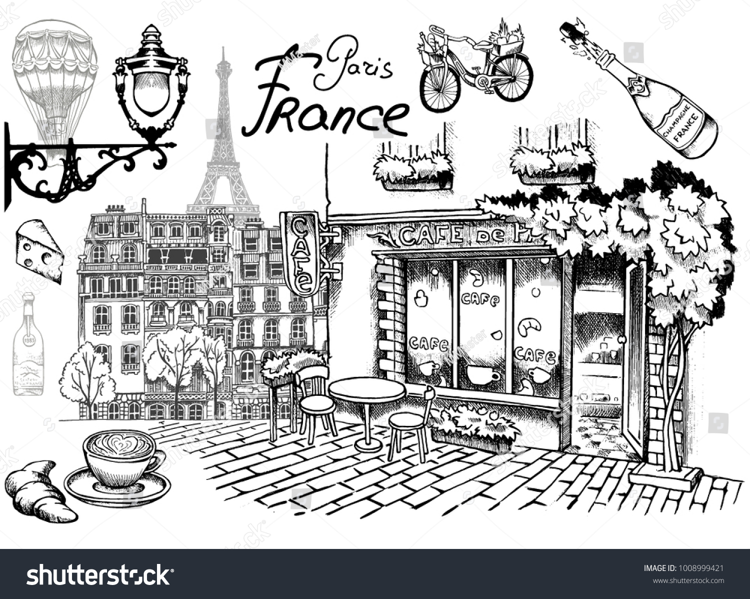 Французское кафе Графика
