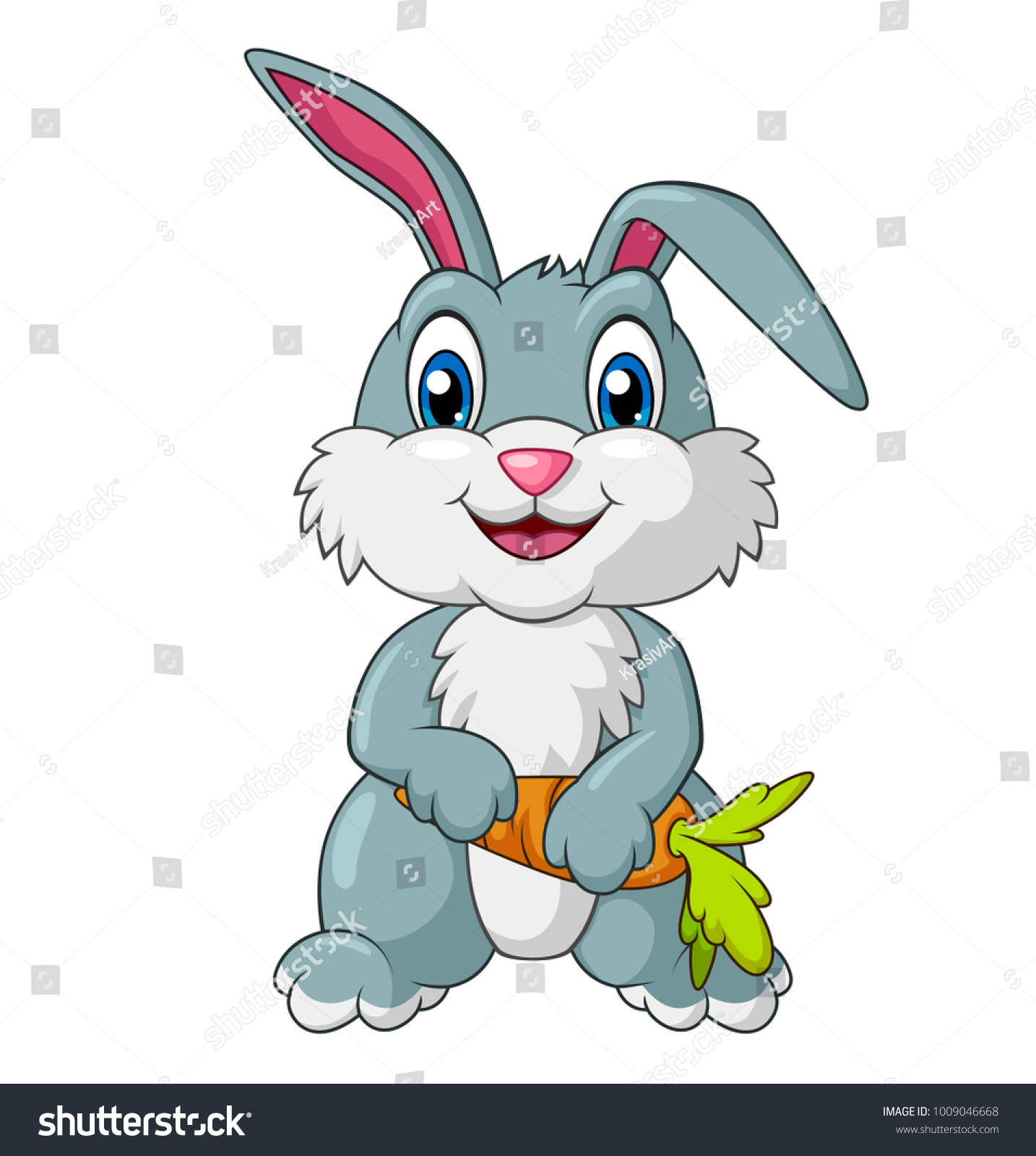 Adorable Rabbit Holding Carrot Cartoon Vector Stock Vector Royalty Free Shutterstock