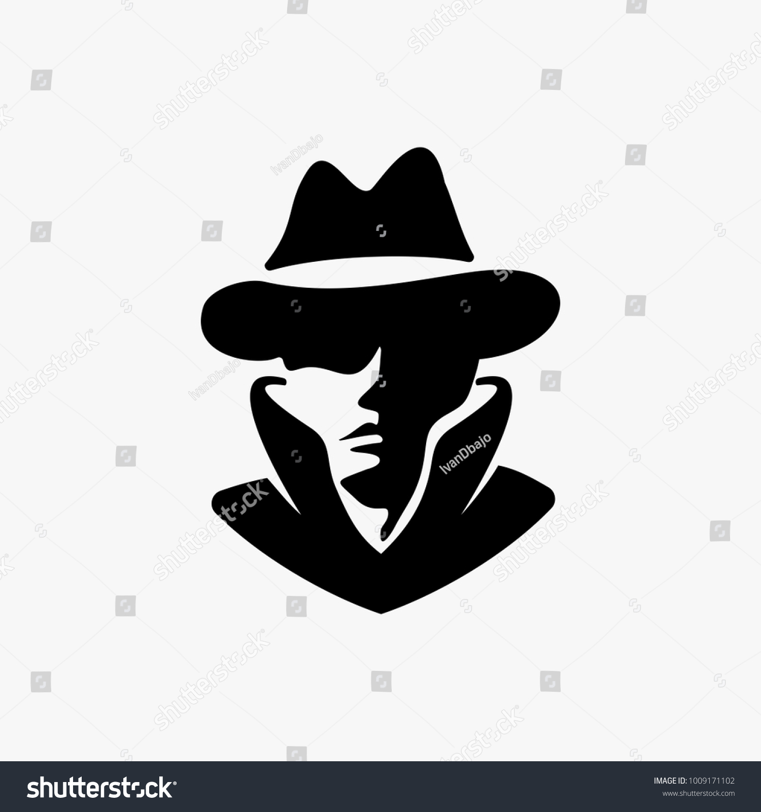 Detective Head Logo Design Inspiration Isolated Stock Vector (Royalty ...