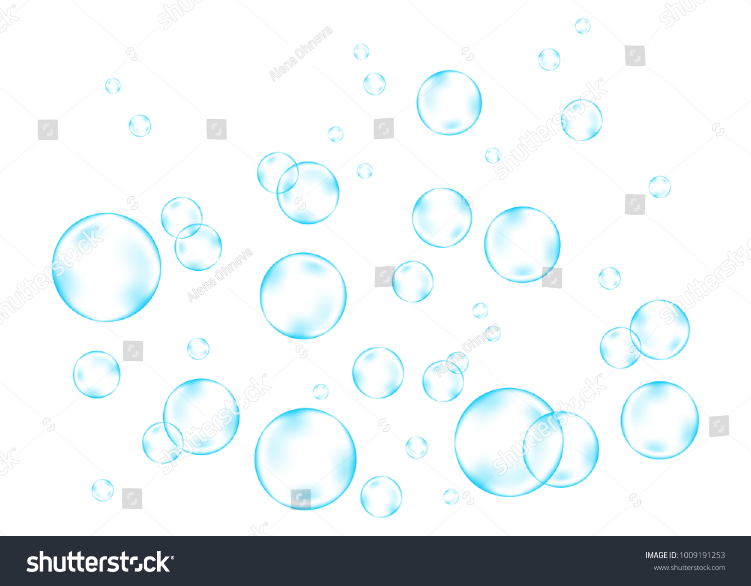 Blue Air Bubbles On White Background Stock Vector (Royalty Free ...