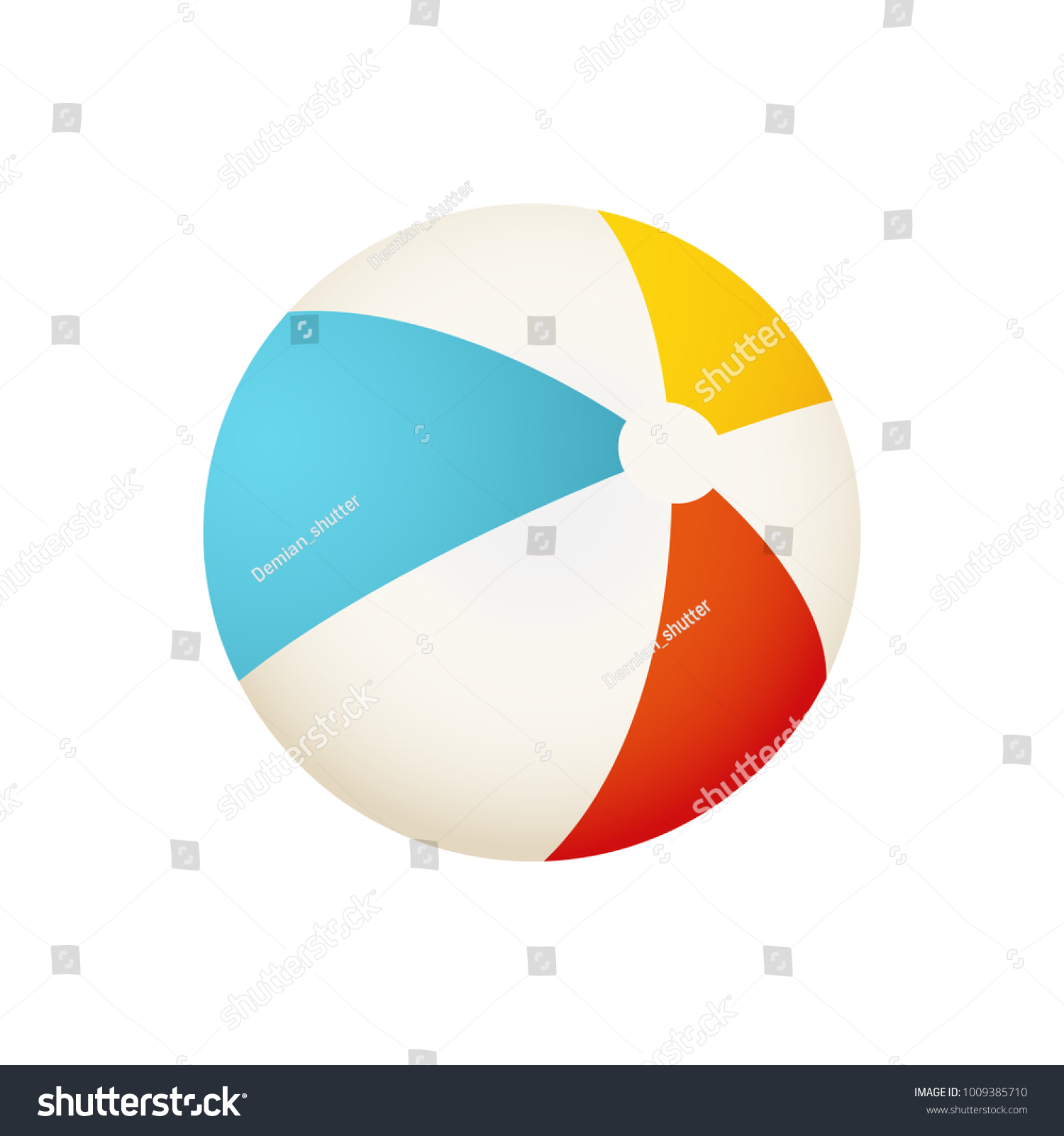 Colorful Beach Ball Vector Illustration White Stock Vector (Royalty ...