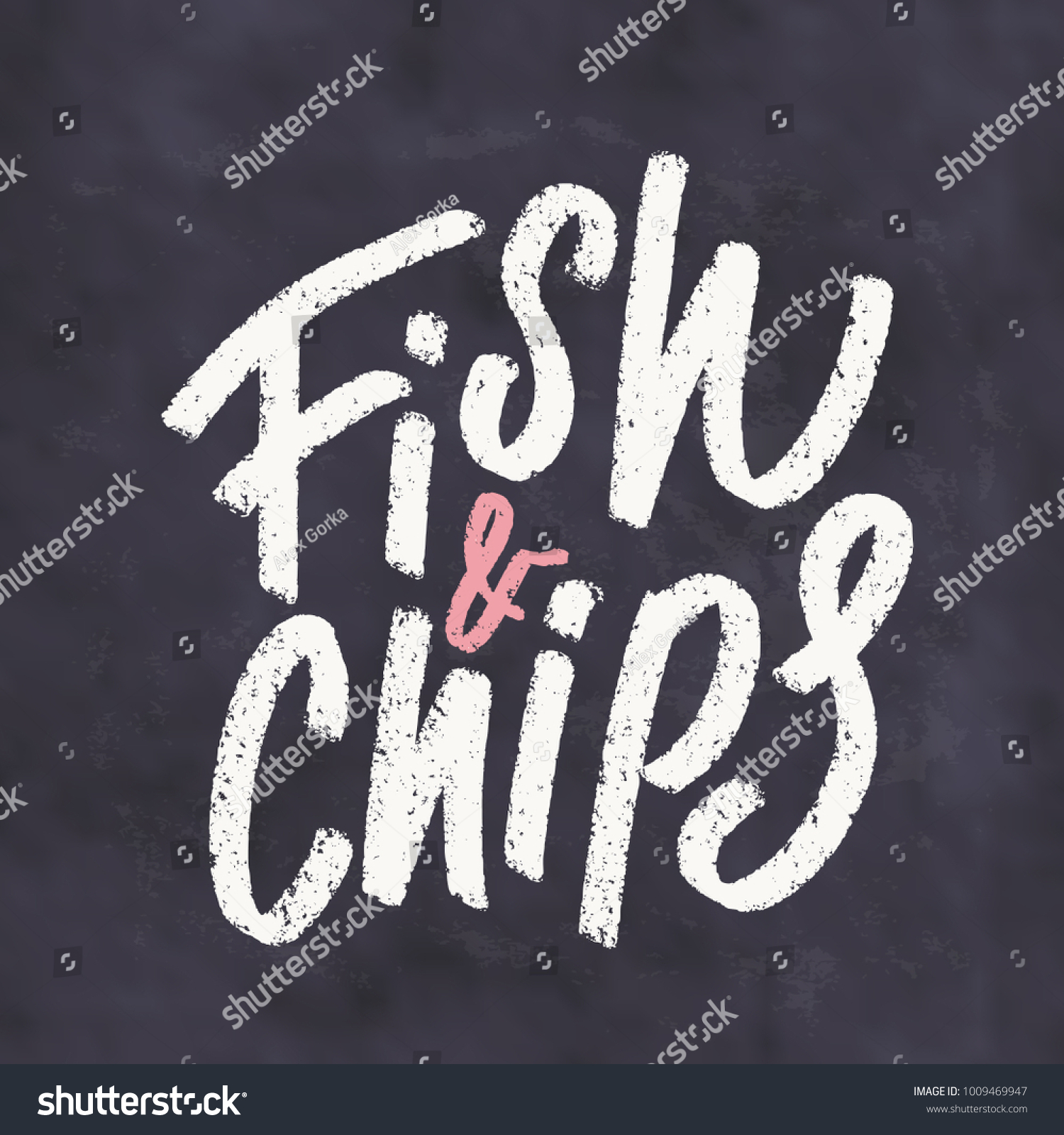 Fish Chips Chalkboard Lettering Sign Stock Vector (Royalty Free ...