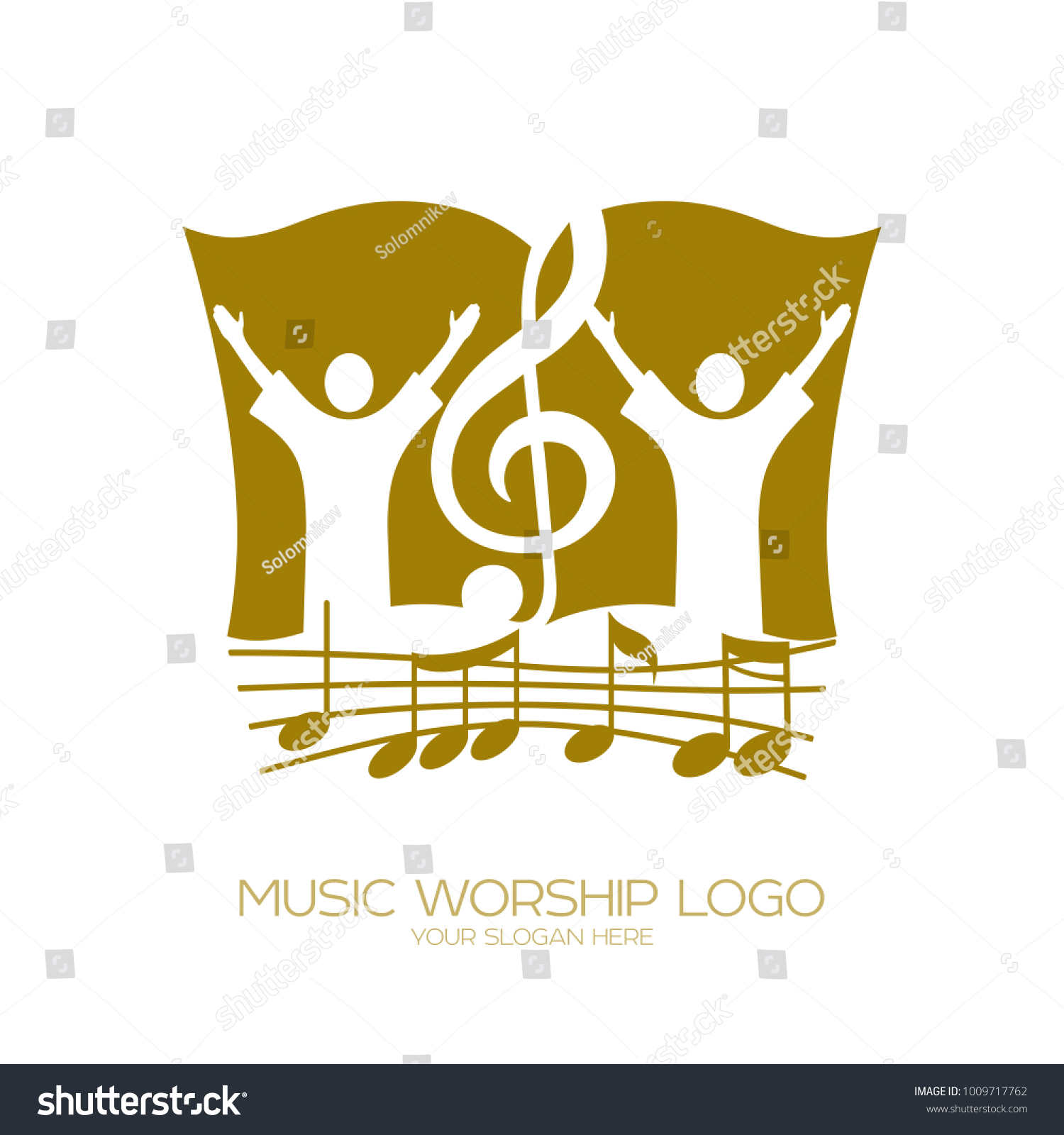 Music Logo Christian Symbols Worshiping God Stock Vector (Royalty Free ...