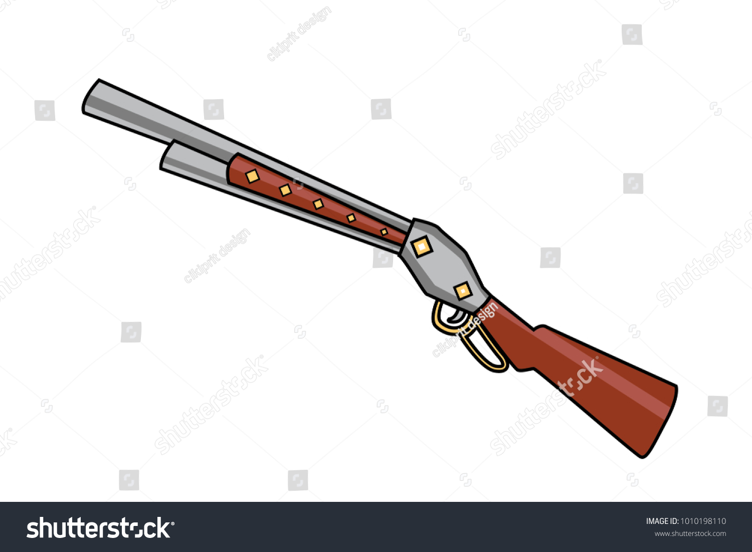 Shotguns Model M1887 Cartoon Design Illustration Stock Vector (Royalty ...