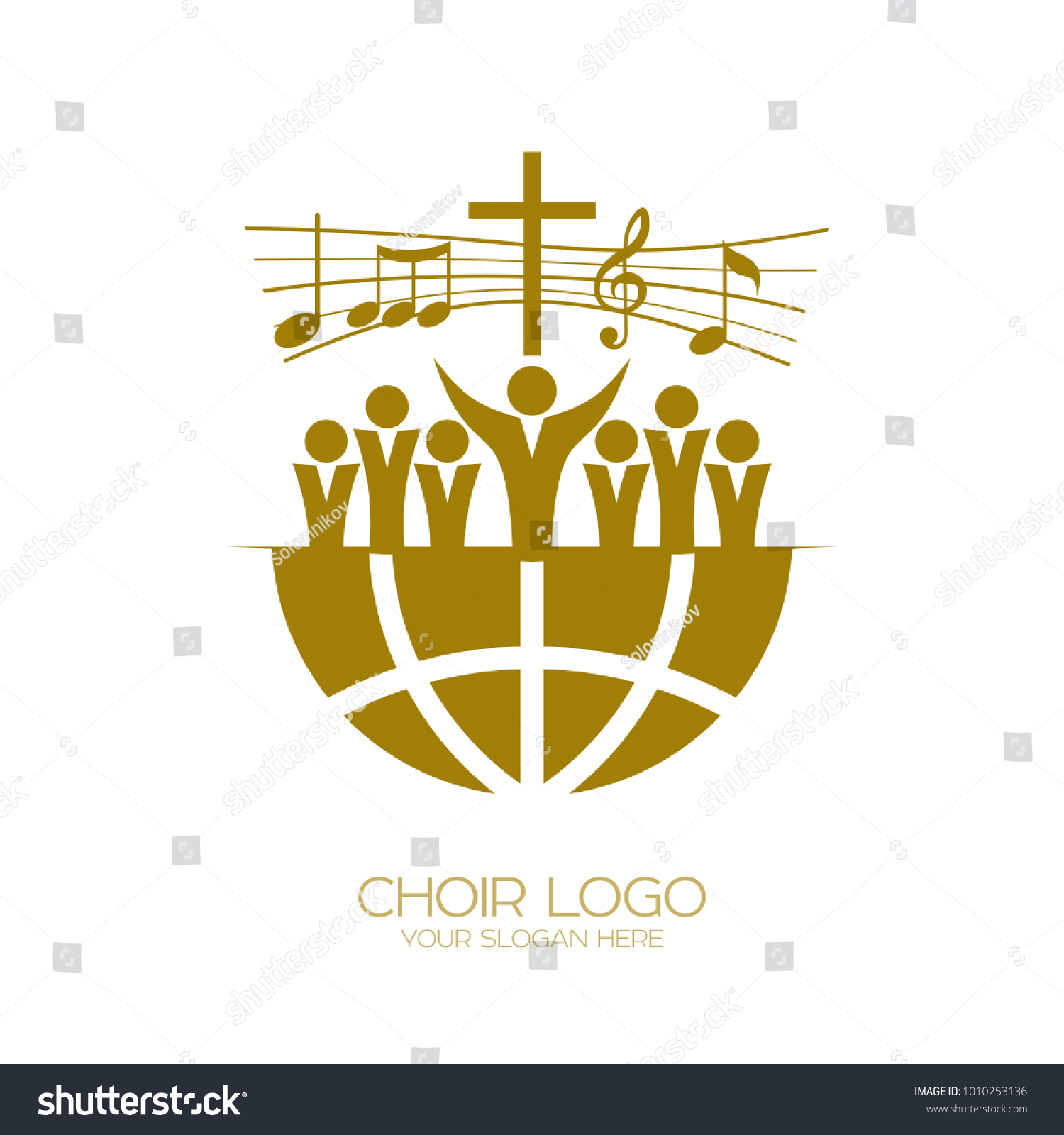 Music Logo Christian Symbols Chorus Throughout Stock Vector (Royalty ...