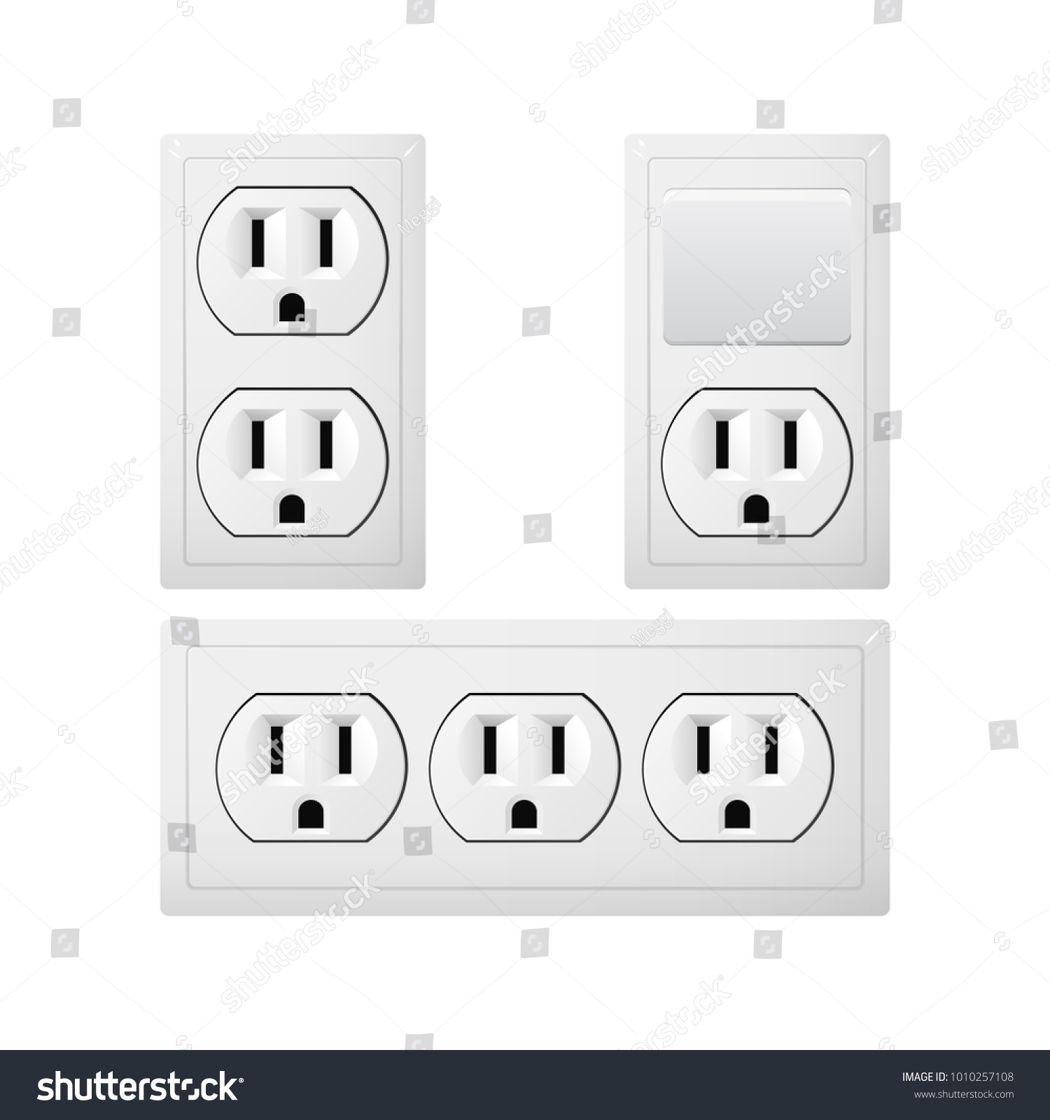 Electrical Socket Type B Switch Power Stock Illustration 1010257108 ...