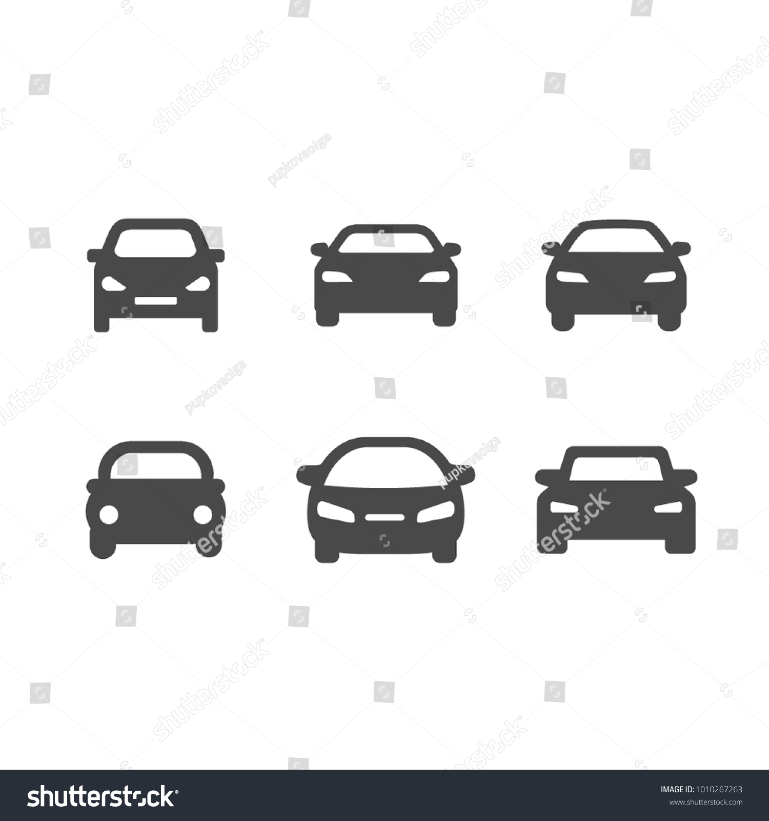 Icons Gray Cars Flat Vector Icons Stock Vector (Royalty Free ...