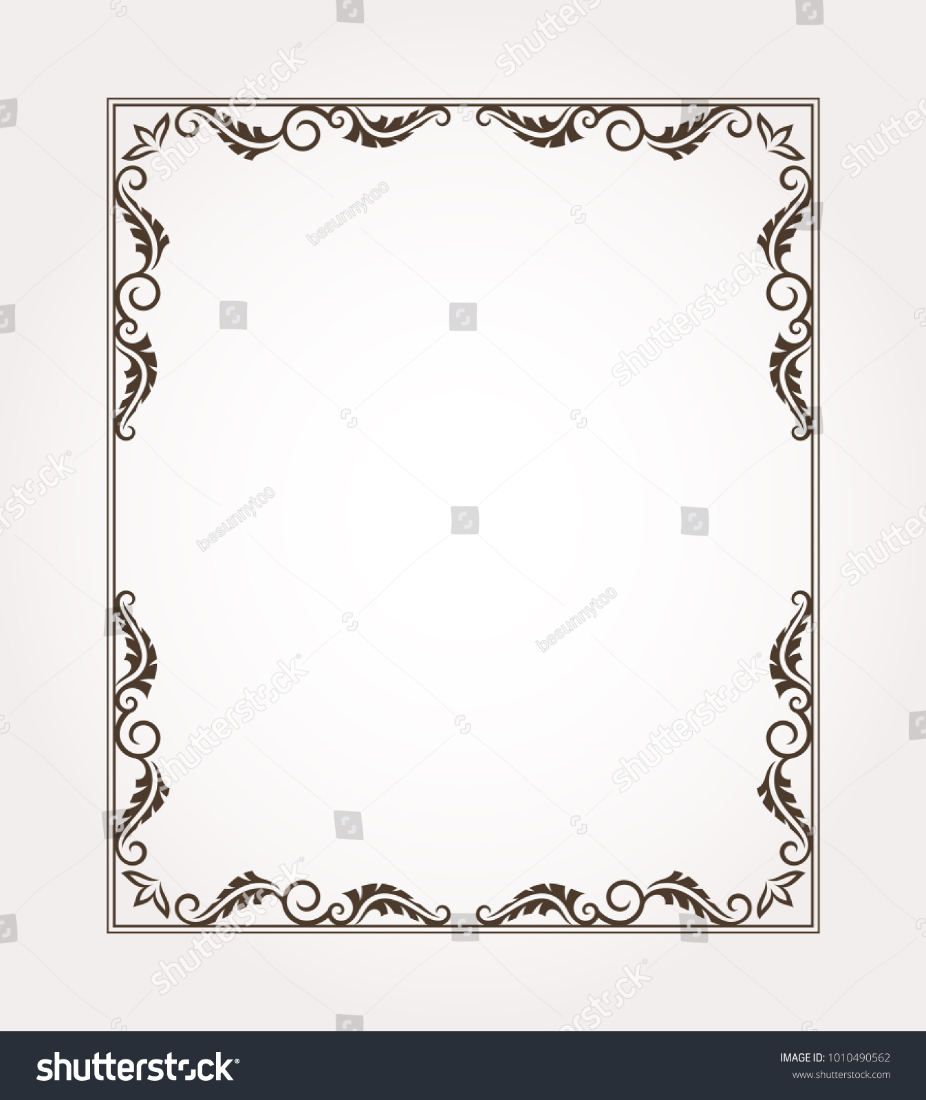 Fancy Frame Border Decorative Floral Ornament Stock Vector (Royalty ...