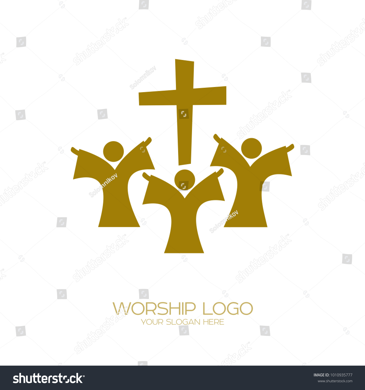 Music Logo Christian Symbols People Worship Stock Vector (Royalty Free ...