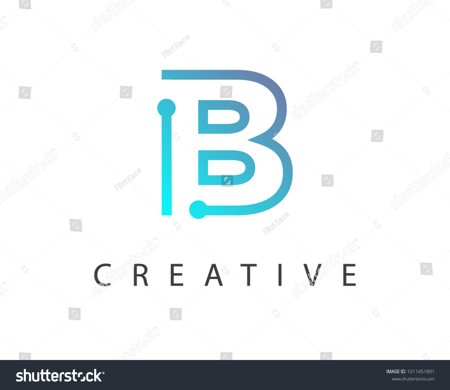 Initial Letter B Logo Connected Circle Stock Vector (Royalty Free ...