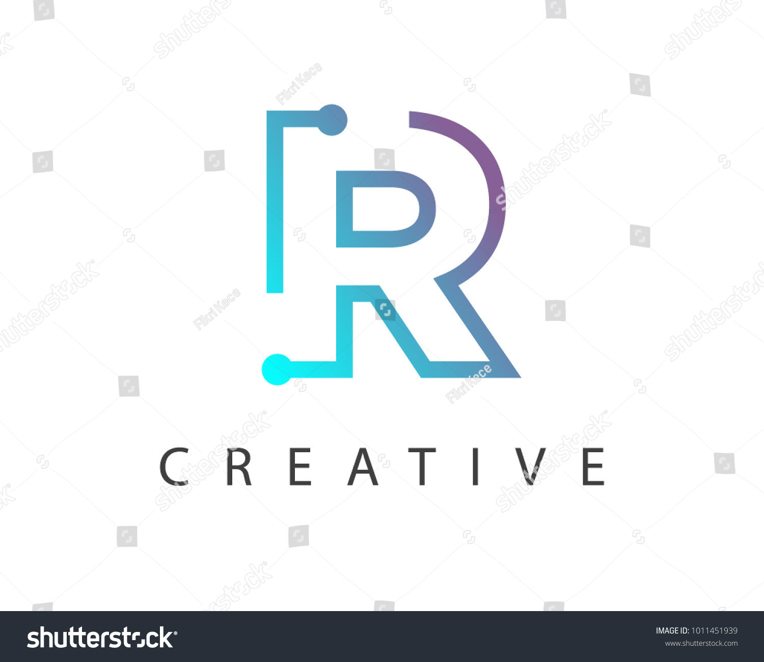 Initial Letter R Logo Connected Circle Stock Vector (Royalty Free ...