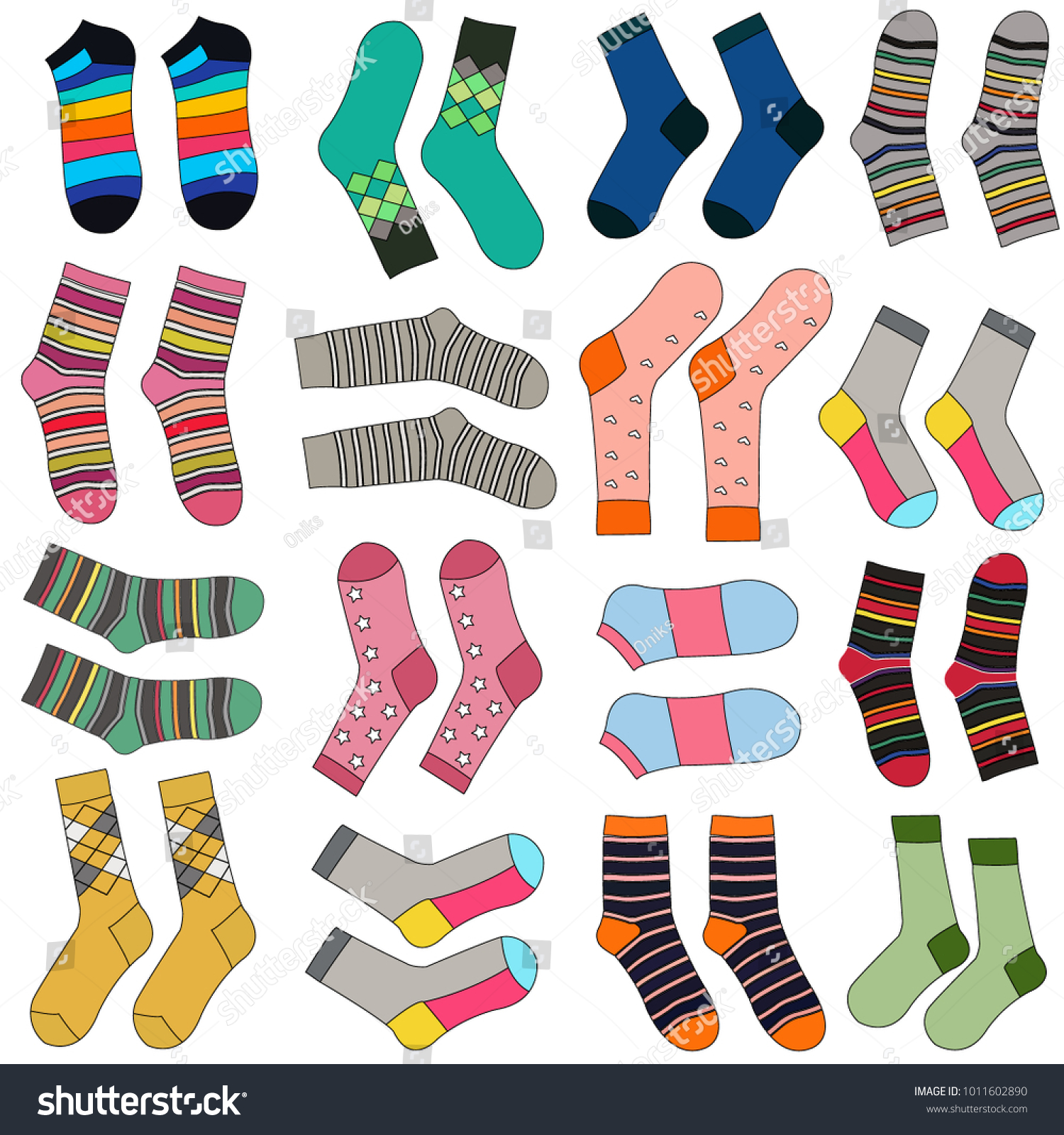 Vector Cute Pattern Variety Socks Packaging Stock Vector (Royalty Free ...