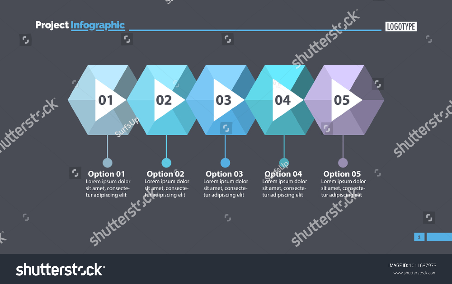 Five Steps Strategy Slide Template Stock Vector (Royalty Free ...