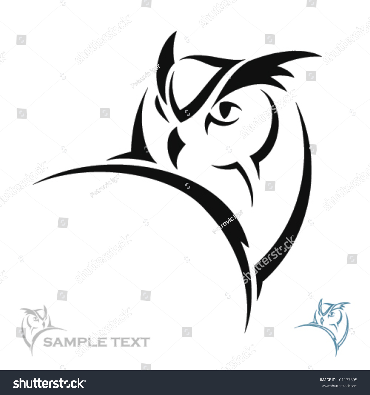 Owl Portrait Vector Stock Vector (Royalty Free) 101177395 | Shutterstock