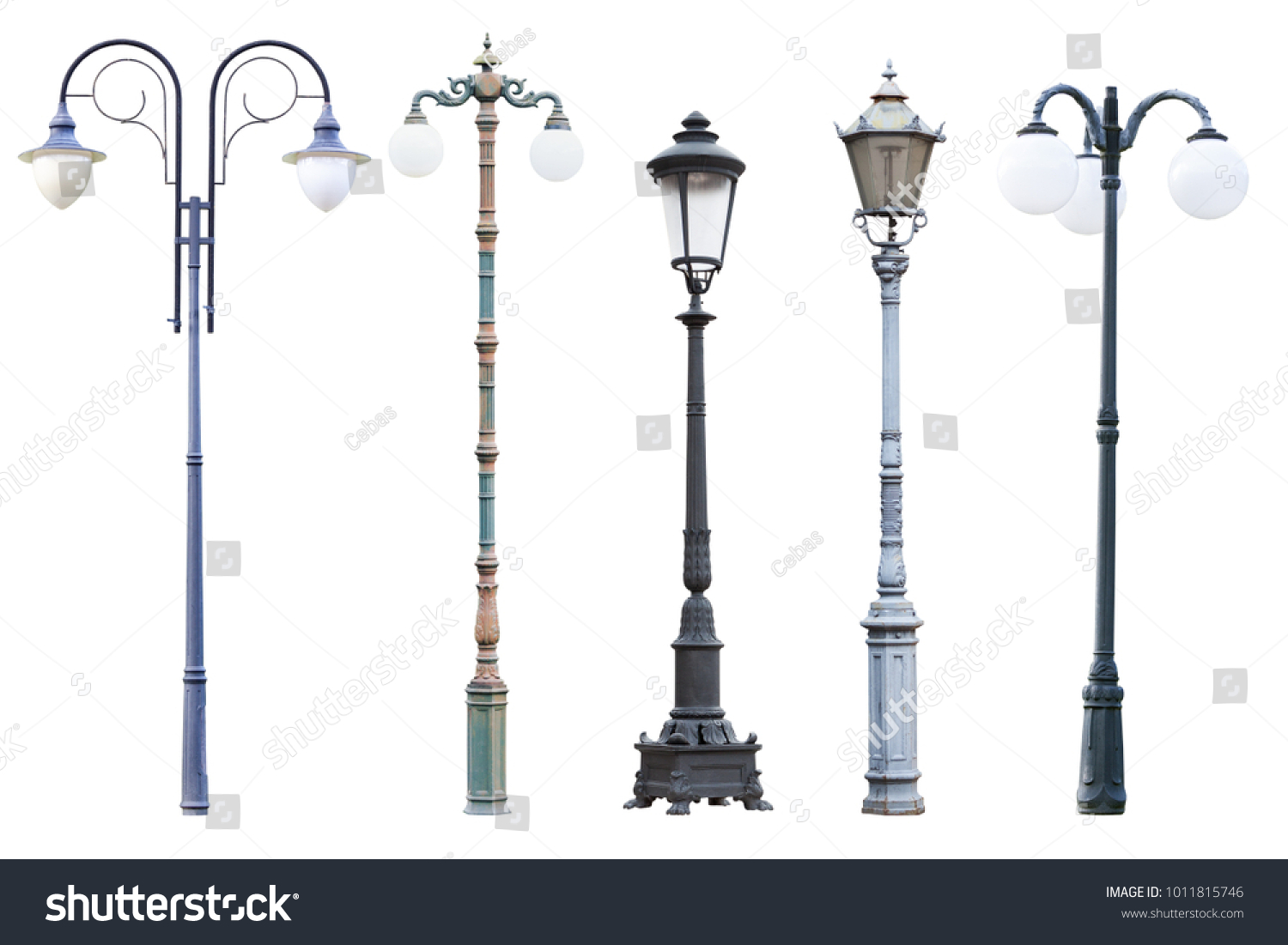 Real Vintage Street Lamp Posts Lanterns Stock Photo 1011815746 ...