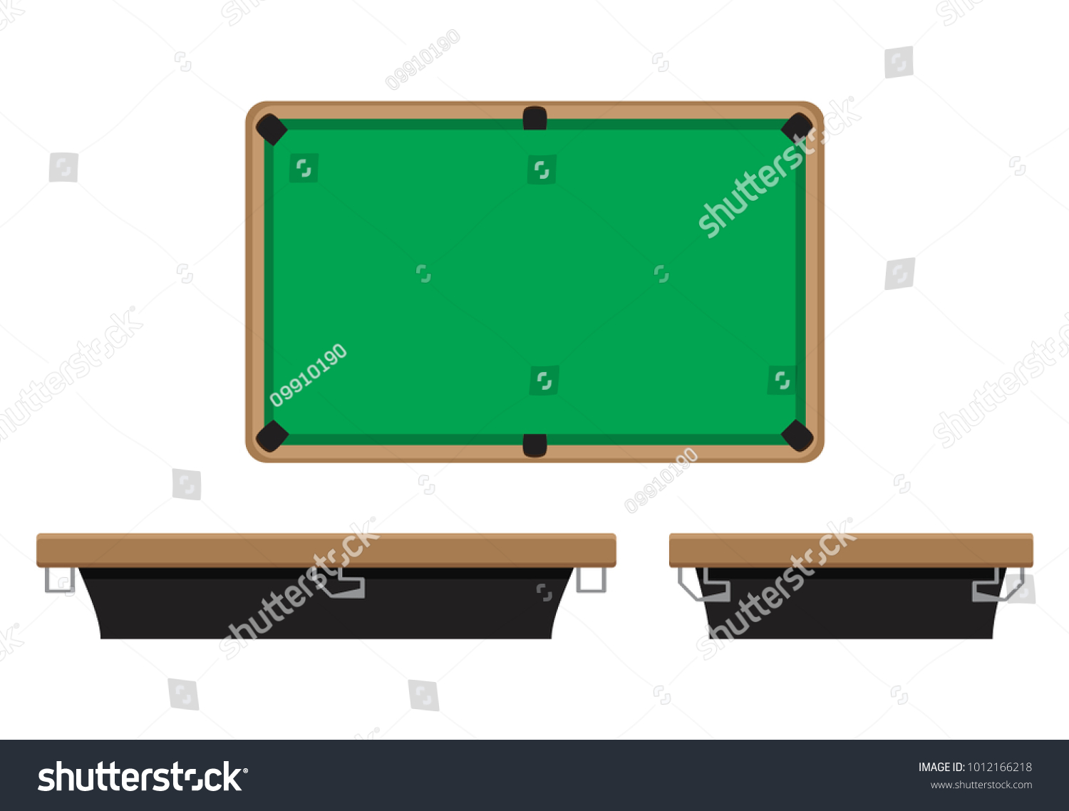 Billiard Table On Side On Top Stock Vector (Royalty Free) 1012166218 ...