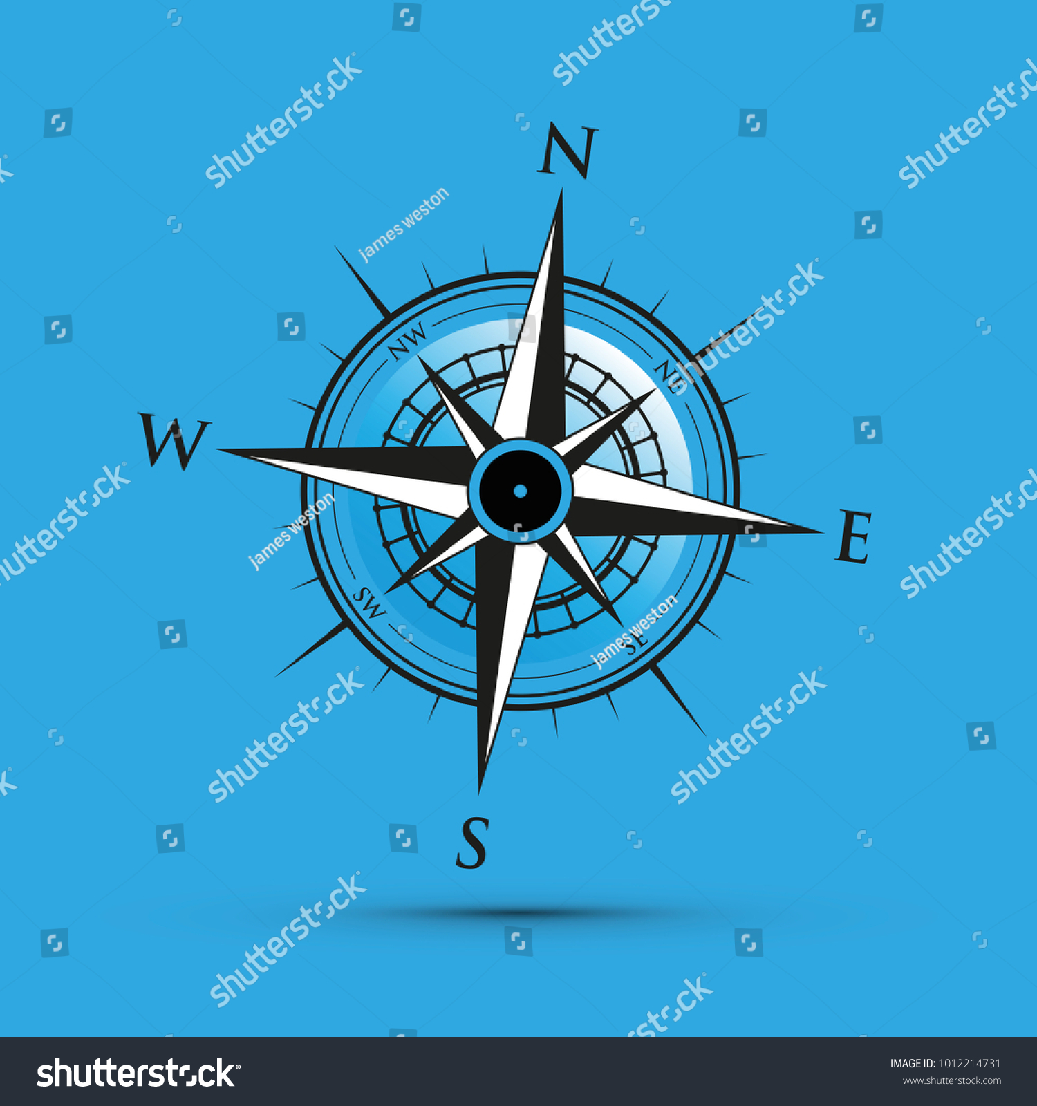 Blue Compass Background Stock Vector Royalty Free 1012214731 Shutterstock