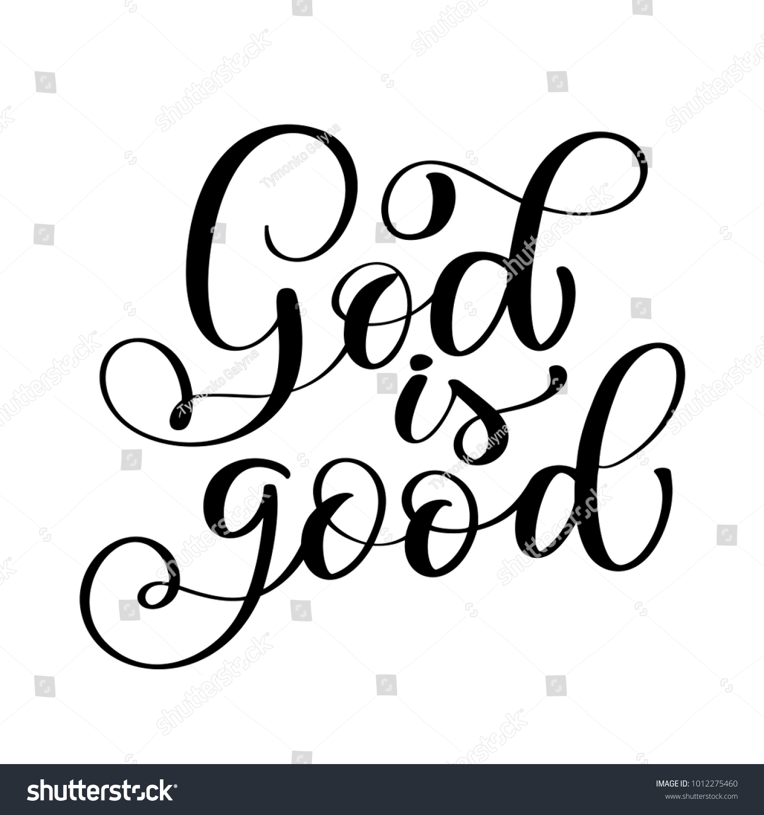 God Good Text Hand Lettering Typography Stock Vector (Royalty Free ...