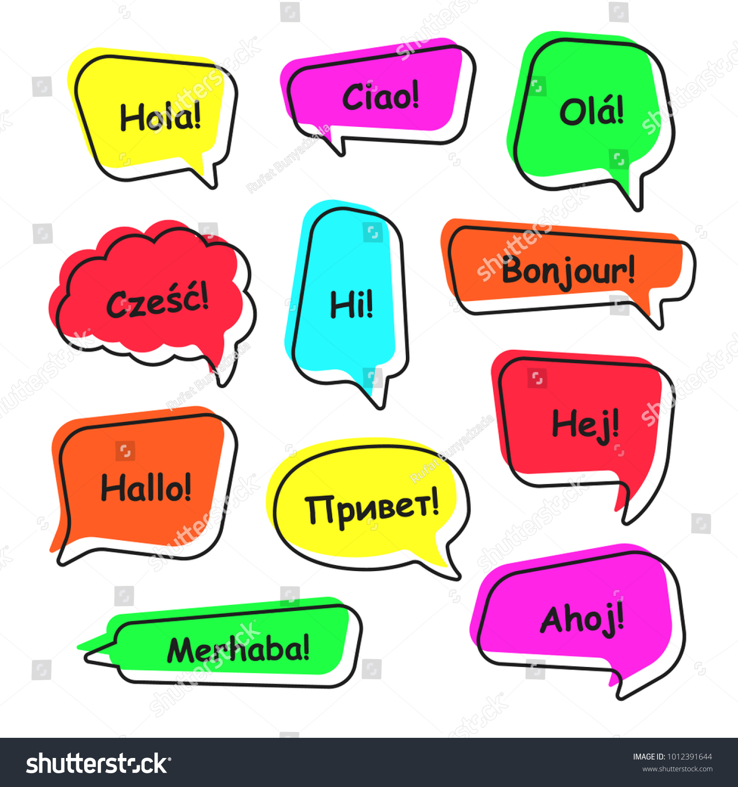 Shifted Color Speech Bubbles Stock Vector (Royalty Free) 1012391644 ...