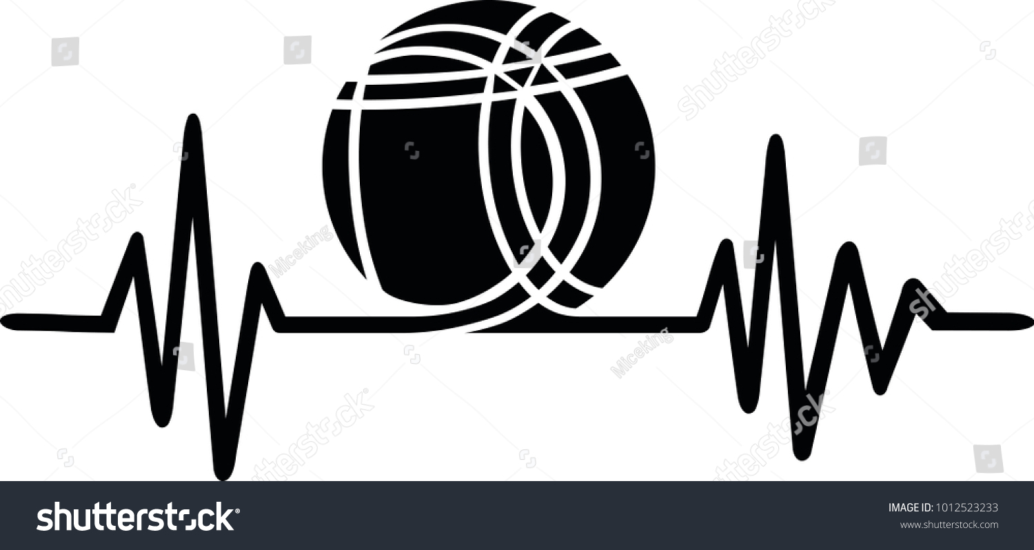 Heartbeat Pulse Line Petanque Boule Ball Stock Vector (Royalty Free ...