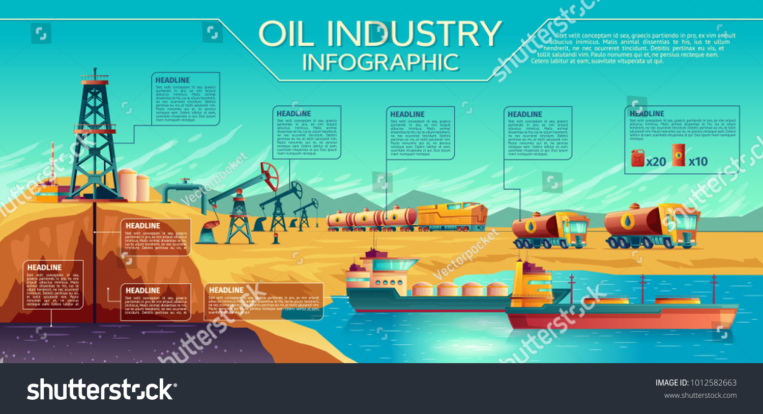 Vector Oil Industry Business Presentation Infographics Stock Vector ...