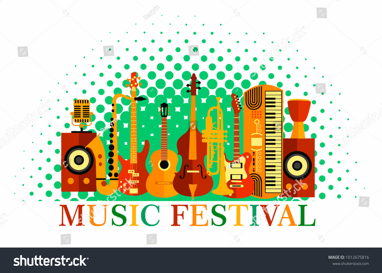 Colorful Music Festival Background Vector Illustration Stock Vector ...