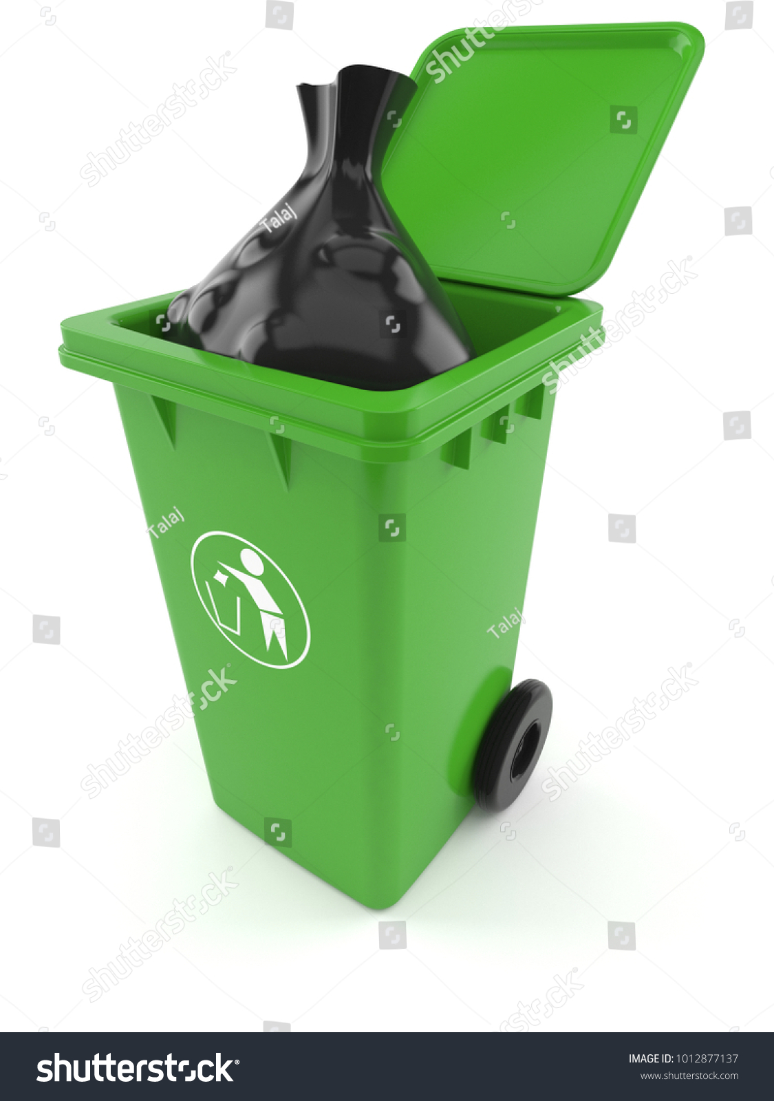 Dustbin Isolated On White Background 3d Stock Illustration 1012877137 ...