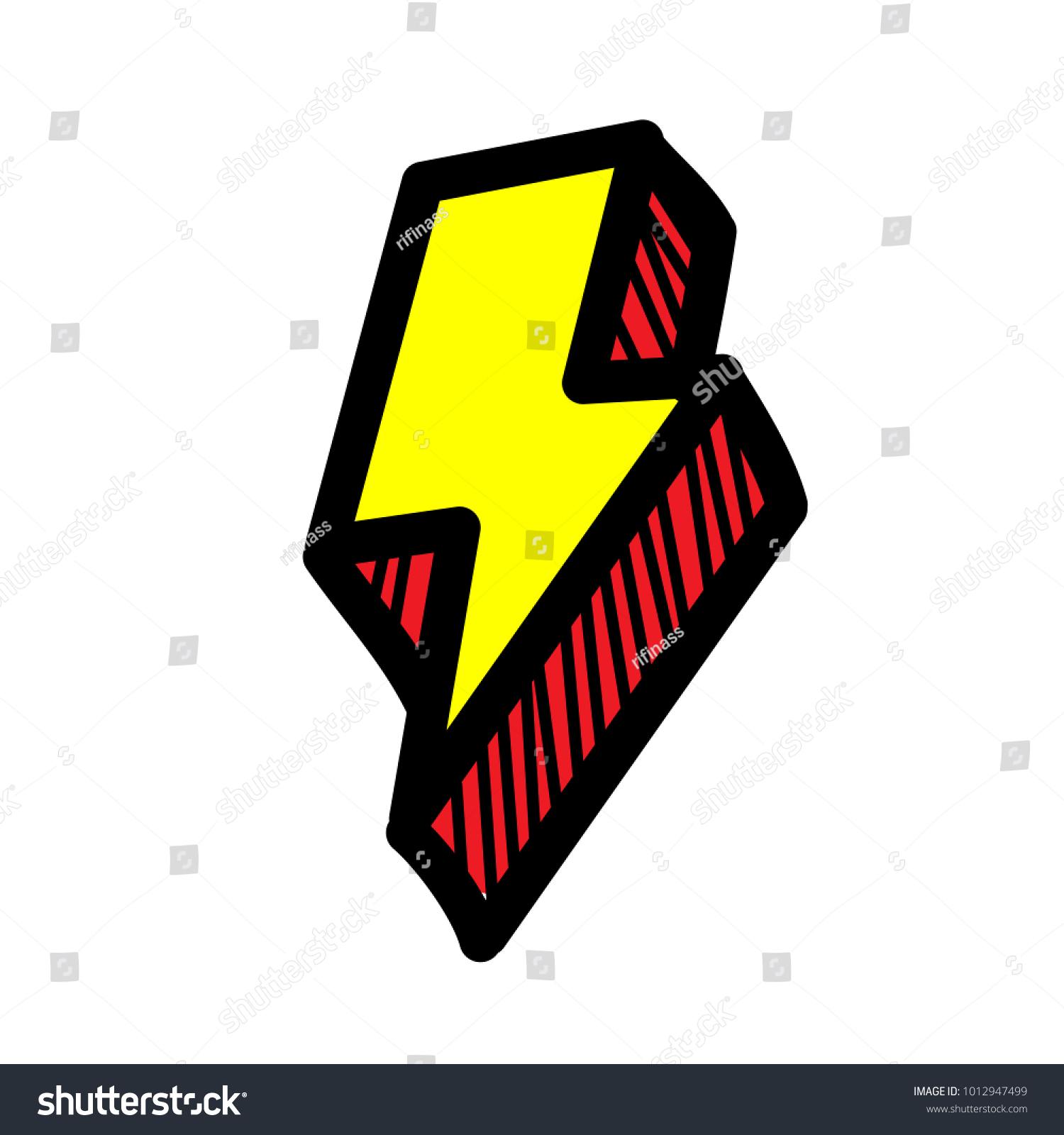 Bright Yellow Lightning Symbol Tshirt Design Stock Vector (Royalty Free ...