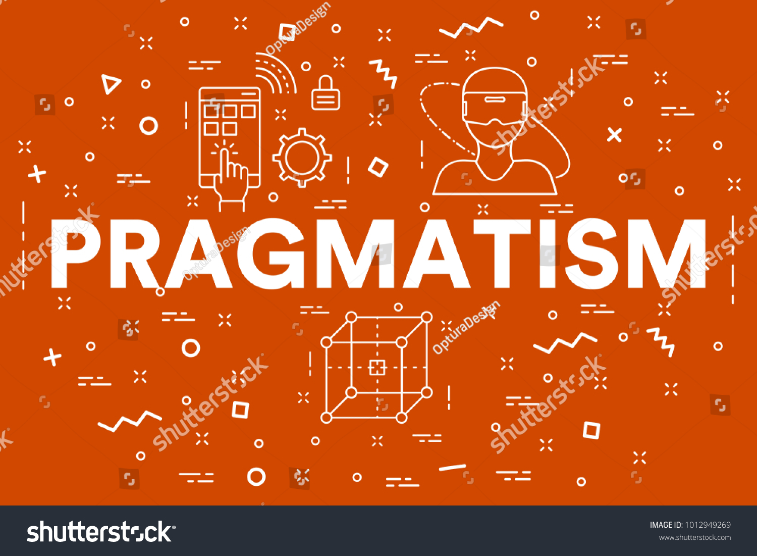 Conceptual Business Illustration Words Pragmatism Stock Illustration ...