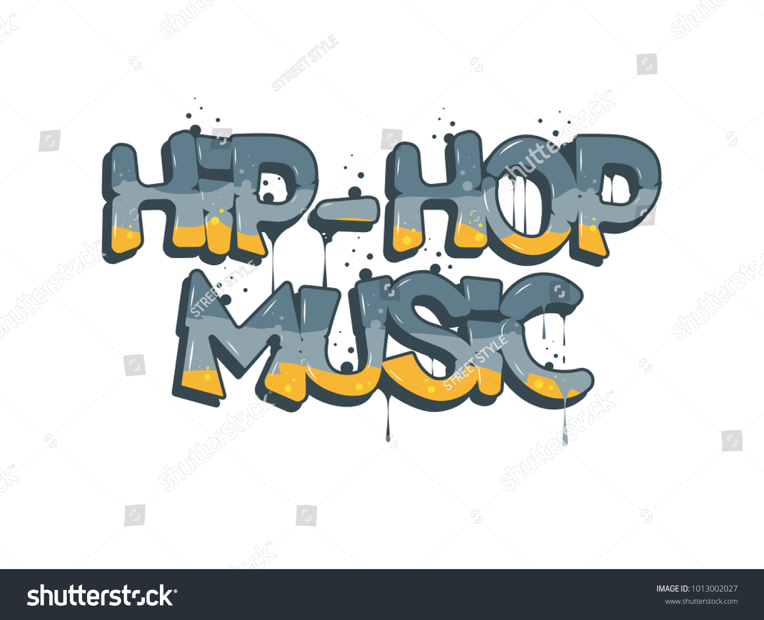 Hip Hop Music Illustration Graffiti Style Stock Vector (Royalty Free ...