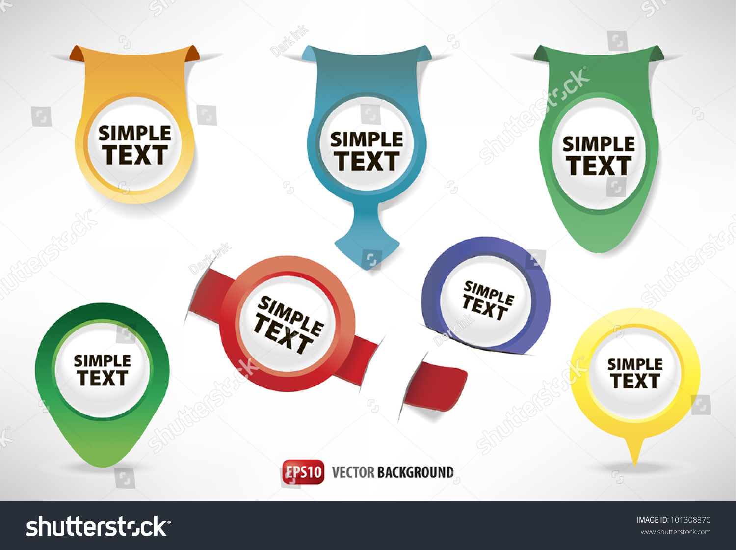 Set Colorful Labels Icons Stock Vector (Royalty Free) 101308870 ...