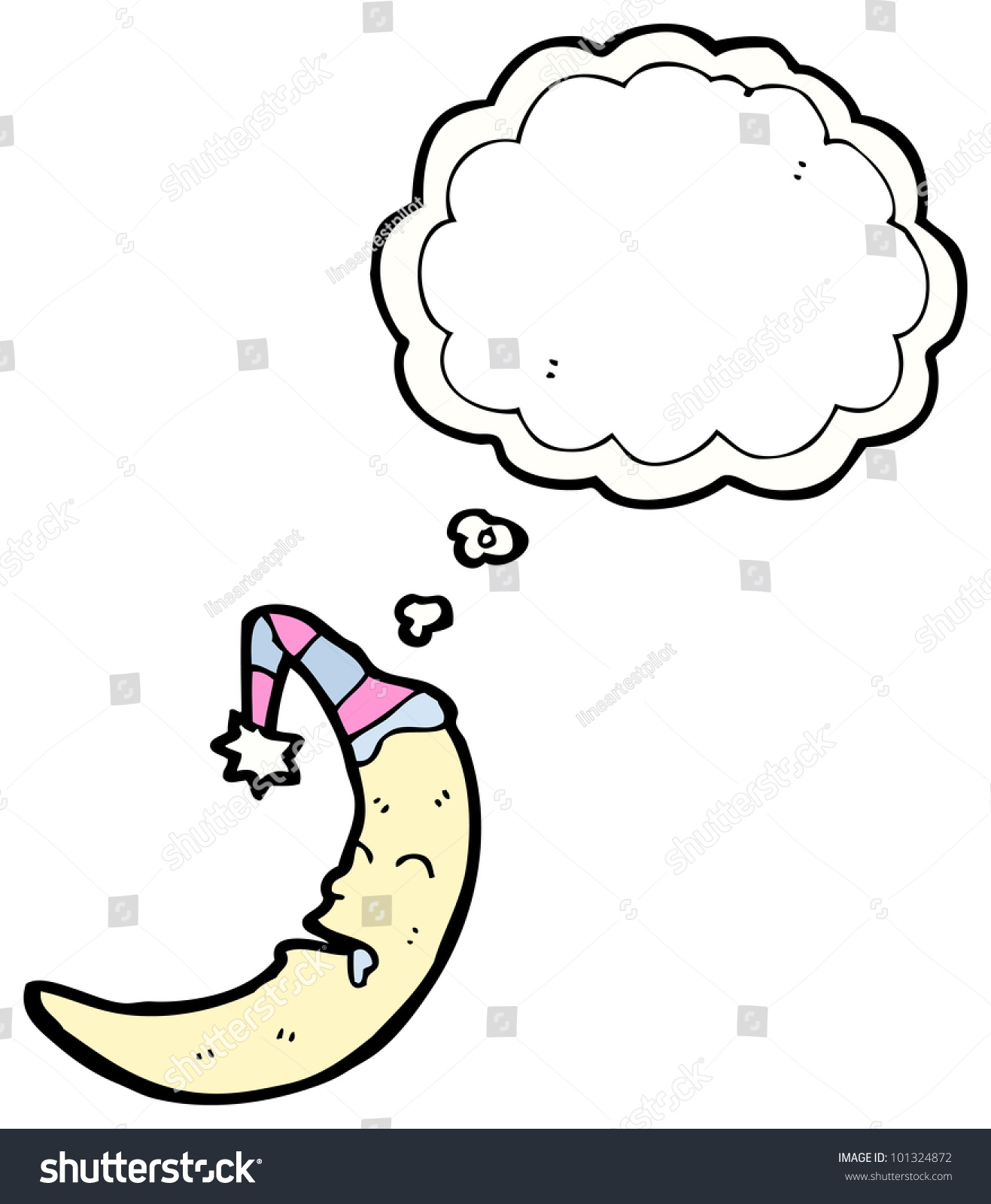 sleeping man in the moon clipart