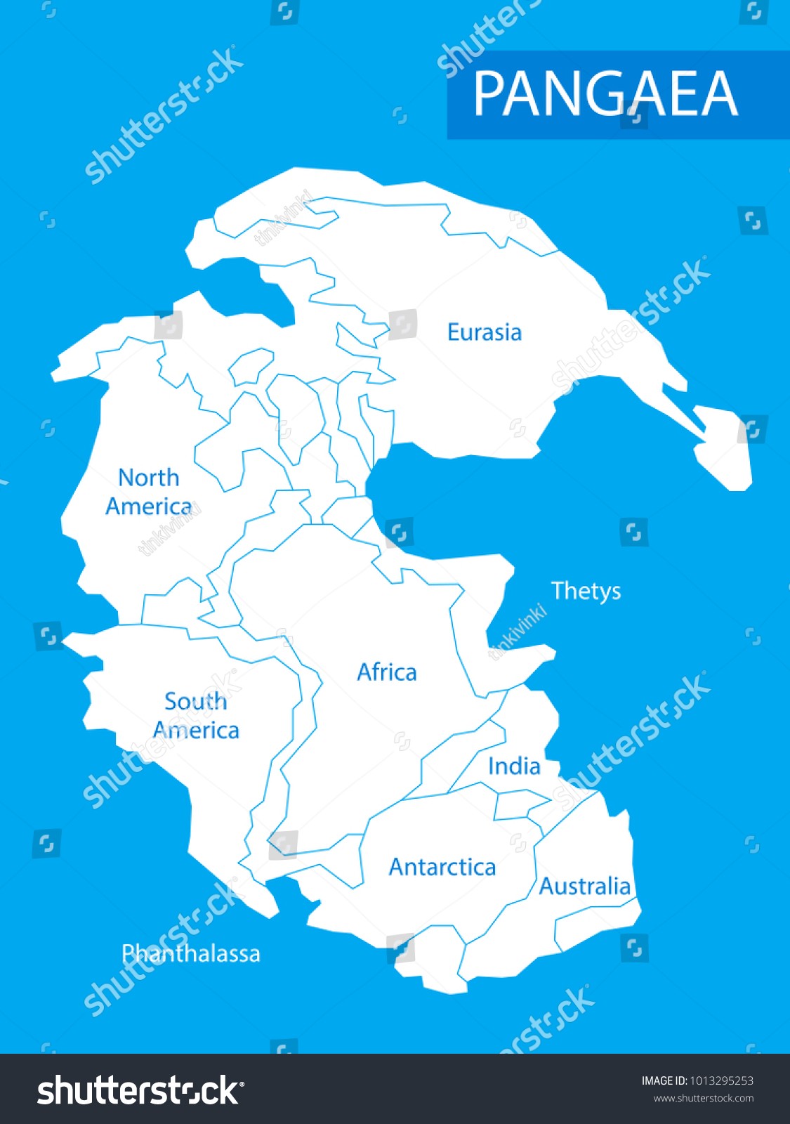 Pangaea Pangea Illustration Supercontinent That Existed Stock