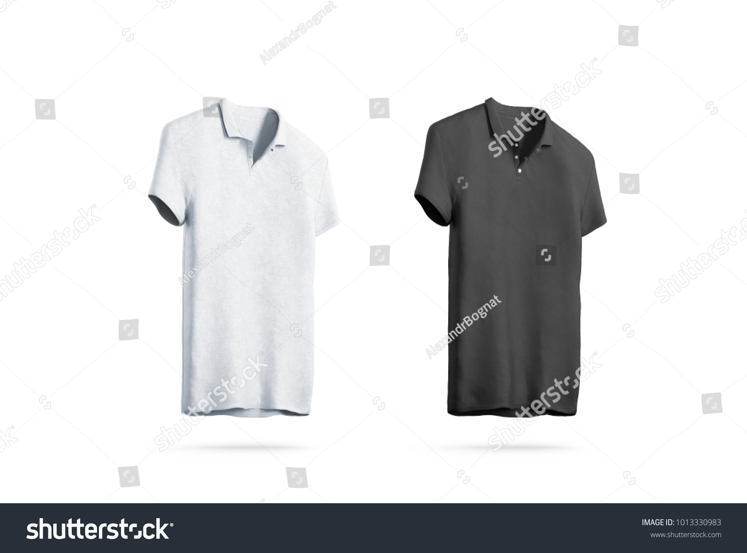 Blank Black White Polo Shirt Mockup Stock Illustration 1013330983 ...