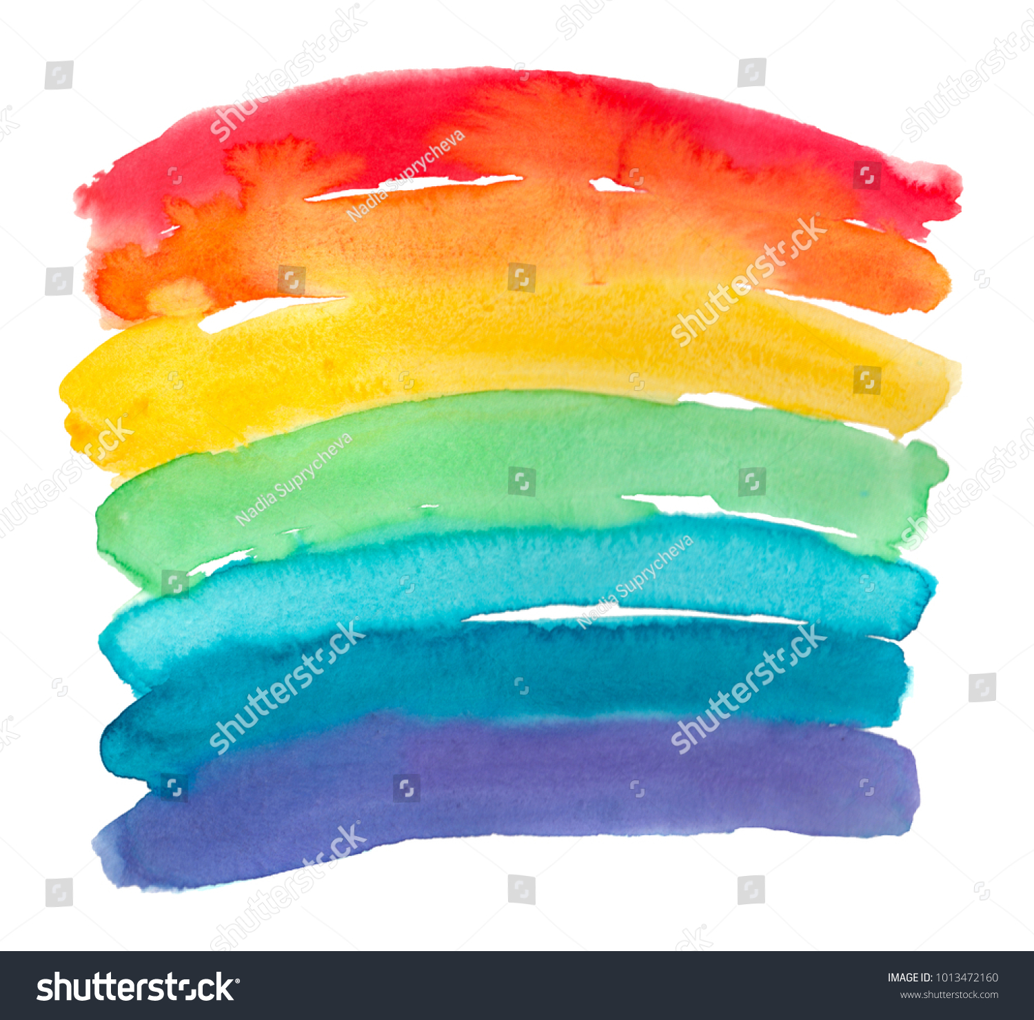 Watercolour Rainbow Bright Colourful Sign Stock Illustration 1013472160 ...