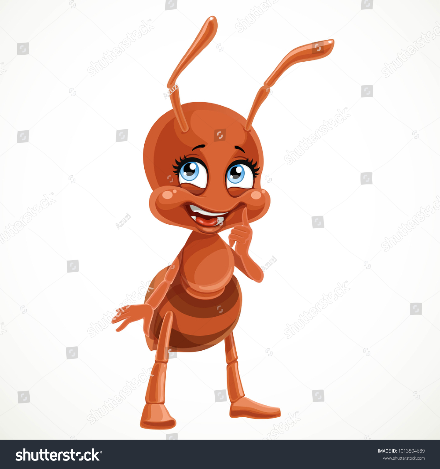 Cute Cartoon Ant Think About Something Stock Vector (Royalty Free ...