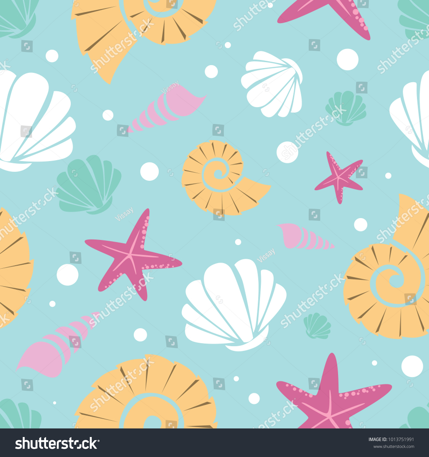 Seamless Pattern Kids Cartoon Undersea World Stock Vector (Royalty Free ...