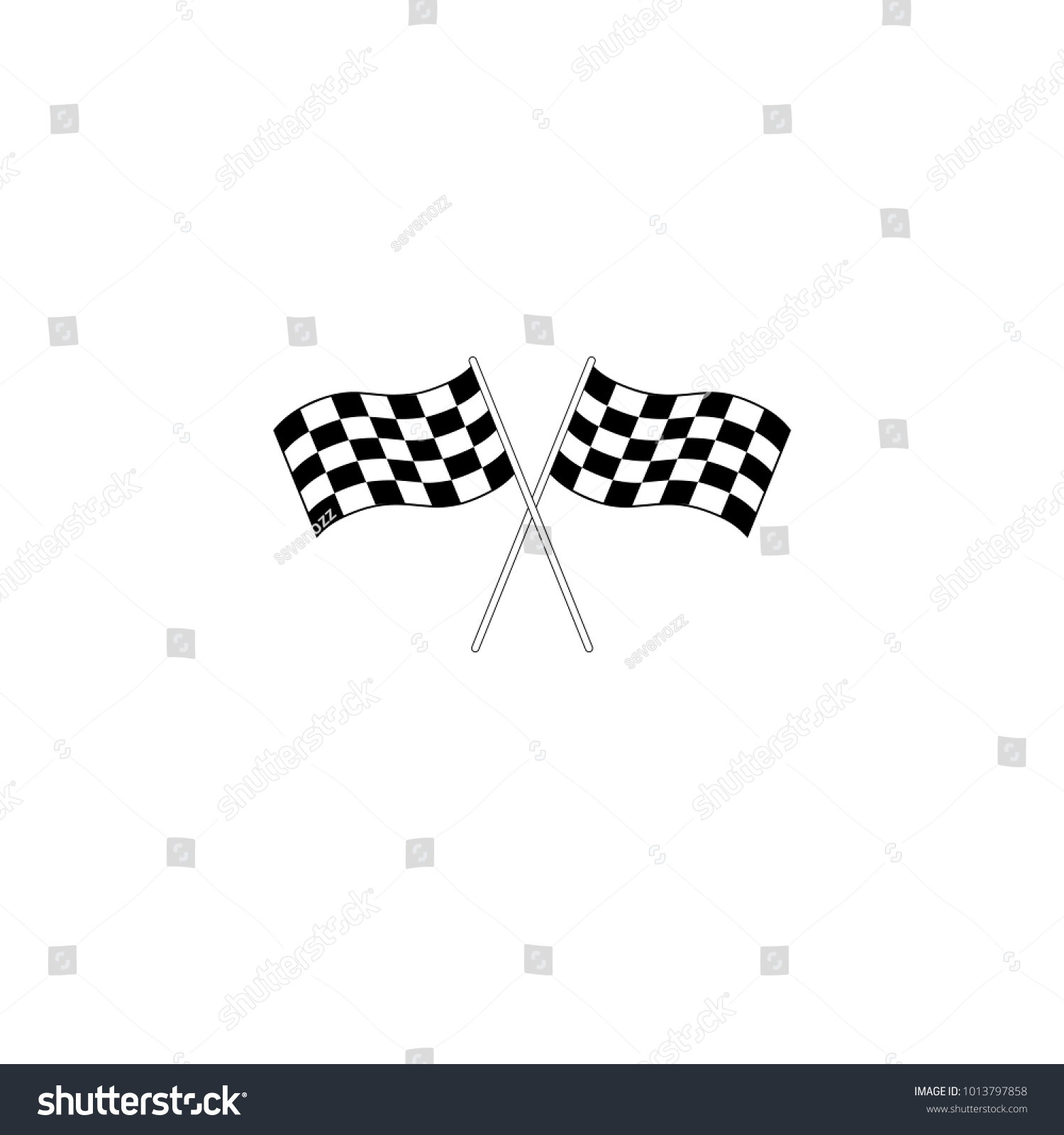 Crossed Checkered Flags Finish User Interface Stock Vector (Royalty ...