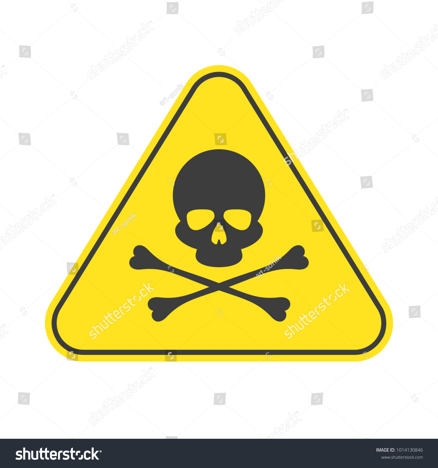 Danger Vector Sign Caution Sign Skull Stock Vector (Royalty Free ...